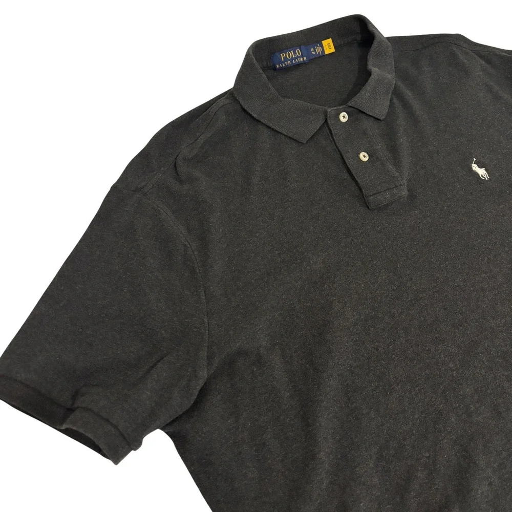 Polo Ralph Lauren Polo Shirt Mens XL Black Short Sleeve White Pony Logo Preppy